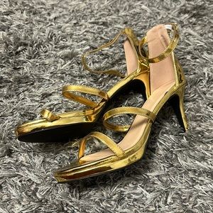 Gold party sandals